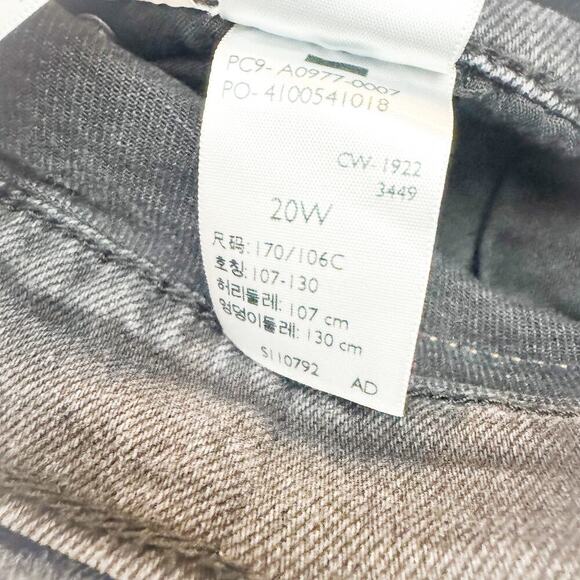 Levi's Wedgie Straight Charcoal Black Button Fly Denim Jeans Size 20 Women - Picture 8 of 9